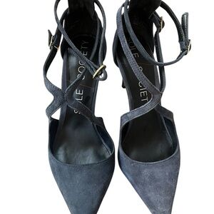 Sole Society Women's Blue Felt Strappy Heels Size 6.5